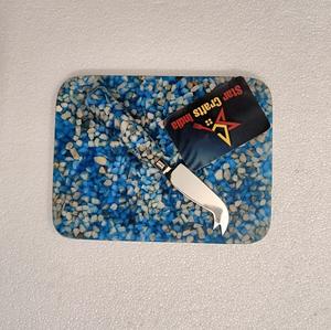 Tablas de queso de terrazo aptas para alimentos con juego de cuchillos para mantequilla, resina epoxi con diseño de piedras incrustadas, tabla de cortar queso. - Product Image 2
