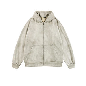 Sweat à capuche zippé personnalisé délavé à l'acide 400 g/m² épais vintage oversize vierge pour homme streetwear fabricant grossiste - Product Image 3