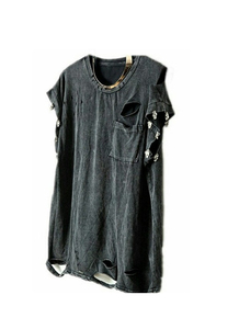 T-shirts déchirés 100 % coton tricoté sur mesure OEM de haute qualité pour hommes, écologiques, respirants, très demandés - Product Image 3