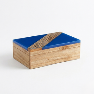 Handmade Floral Carved Wooden Box with Decorative Lid, Artisan Keepsake Storage Box for Jewelry, Trinkets, <b>Coffee</b> <b>Table</b> Styling - Product Image 3