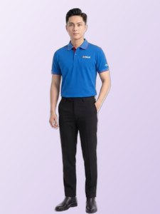 Polo bleu uniforme universitaire HaUI pour hommes, de luxe, haute qualité, logo brodé - Product Image 2