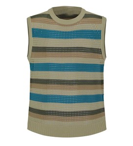 Chaleco de punto transpirable sin mangas con cuello en V y botones para hombre, ideal para un estilo casual elegante y de negocios. - Product Image 5