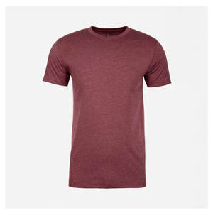 T-shirt blanc uni à col rond, t-shirt en tissu mélangé / t-shirt prix de gros - Product Image 2