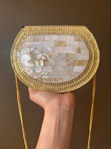 Nouveau design, artisanat de luxe, sac de soirée pour femmes, sac à main à motif mosaïque coloré en pierre bleue, sacs en métal - Product Image 6