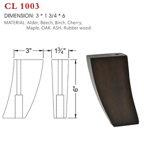 Heavy Duty Solid Wood Curved Furniture <b>Feet</b> Customizable Replacement Slanted Wooden <b>Sofa</b> Legs <b>For</b> Modern Couch - Product Image 3