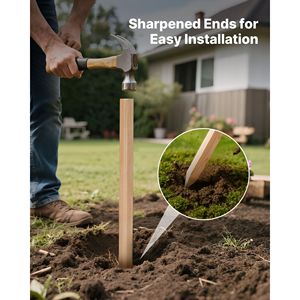 50 Pezzi Picchetti in Legno di Abete 36x0.75x0.75 con Punta Affilata per Giardino, Pali di Livellamento in Legno per Supporto Piante, Recinzioni, Tralicci e Cancelli - Product Image 4