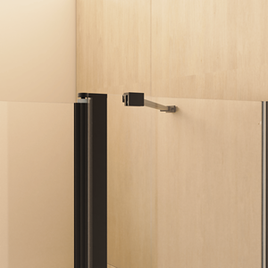 Porta doccia pieghevole senza telaio nero opaco 43 In. W X 58 In. H 1/4 \ "spesso SGCC vetro temperato bagno Pivot In vetro 58 In. W - Product Image 4