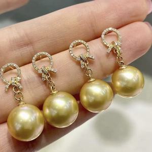 Boucles d'oreilles pendantes en argent sterling 925, nouvelles, printemps-été, perles naturelles blanches de 12-11 mm, lumière froide, reine des glaces, style de déplacement - Product Image 3