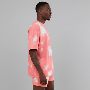 Conjunto de 2 Piezas para Hombre, Estilo Casual Urbano, Verano 2026, con Logotipo Impreso en DTF Personalizado, 100% Algodón, Lavado Tie-Dye, Talla Grande - Product Image 4