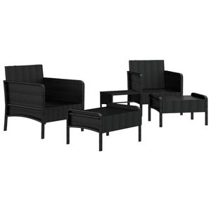 Set Lounge da Giardino Compatto in Rattan PE Bianco e Nero con Metallo, Prodotto di Qualità Premium - Product Image 4