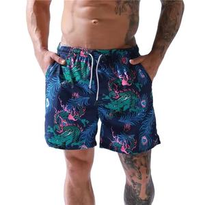 Pantalones Cortos Deportivos para Hombre, Estampado Floral Tropical, Secado Rápido, Cintura Baja con Cordón, Elásticos, Sublimados, Transpirables, para Correr, Gimnasio, Entrenamiento, Fitness - Product Image 1