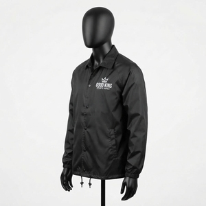 Lightweight Sporty Breathable Front Logo <b>Reversible</b> Coach <b>Jacket</b> Eco-Friendly Coach <b>Jacket</b> <b>Men</b> - Product Image 1