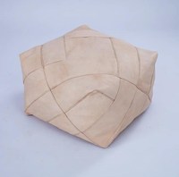 Pouf ottoman en cuir matelassé diamanté, fait main, écologique, style marocain moderne, coussin de sol carré, repose-pieds pour chambre et appartement