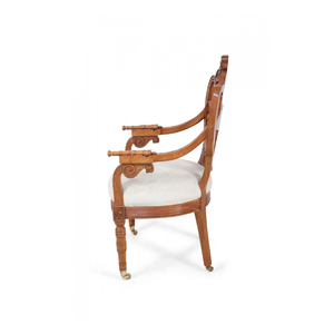 Fauteuil classique de style mid-century avec hauteur réglable, fabriqué en teck massif, coussin moelleux, finition brune, pour salon, utilisation en intérieur - Product Image 3