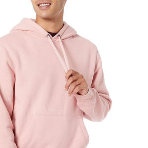 Sweat à capuche unisexe rose clair pour l'hiver, broderie personnalisée, impression, teinture unie, séchage rapide, respirant, en coton, pull à capuche - Product Image 3