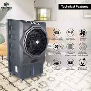 Refroidisseur d'air pour magasin RAMBO 100 LTR AIR COOLER (ALU) avec un puissant jet d'air et un réservoir d'eau pour une longue durée de refroidissement en intérieur et en extérieur - Product Image 3