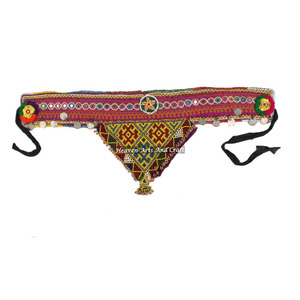 Vintage Belt Belly Dance Bead Afghani Traditional Waist Belt Kuchi Tribal BB007A <b>Old</b> Banjara Real Vintage Handmade Beaded Belts - Product Image 1