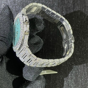 Relojes Clásicos Unisex Hechos a Mano con Diamantes Moissanite VVS1, Correa de Acero Inoxidable, Esfera Analógica Mecánica - Product Image 3