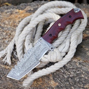 Couteau de traqueur droit Viking Art fait main en acier Damas de qualité industrielle ODM 3mm, manche Micarta, 10 pouces, pointe tombante, pour le camping - Product Image 4