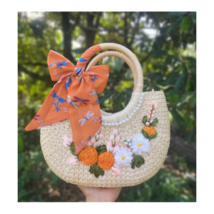 Sac à bandoulière 99 GOLD DATA Catarina en jacinthe d'eau bohème, design vintage, fermeture éclair, mini sac écologique pour femme - Product Image 1