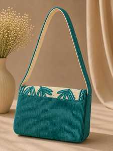 Sac à bandoulière rectangulaire ALI FASHION ART fait main avec perles de verre, broderie de fruits colorés, artisanat de point de croix - Product Image 2