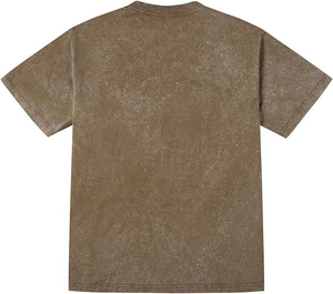 Camiseta de algodón morada para hombre, cuello redondo, manga corta, color liso, corte regular, informal, tejido de punto. - Product Image 4
