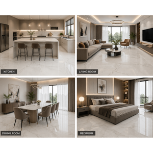 กระเบื้องพอร์ซเลนสีเทาออนิกซ์ 60x120 ซม. ผิวมันเงา สำหรับปูพื้นและผนังภายใน ดีไซน์มินิมอล ลายหินเลียนแบบ - Product Image 4