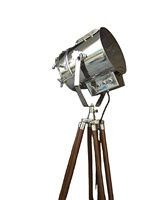 Théâtre antique LED lampadaire rétro projecteur Art déco Design nautique trépied en bois pour Studio bureau Focus décor accessoires