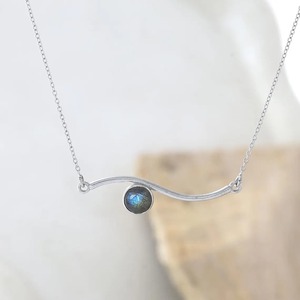 925 Sterling Silver Blue Flashy Labradorite 8 mm Round Bezel Rhodium Plated Pendant Minimalist Women Wedding Jewelry <b>Necklace</b> - Product Image 2