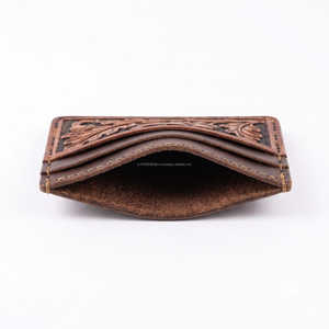 2026 Genuine <b>Leather</b> <b>Card</b> <b>Holder</b> With Hand Tooled Design And Multiple <b>Card</b> Slots Men's <b>Card</b> <b>Holder</b> Daily Use Slim Western Carved - Product Image 4