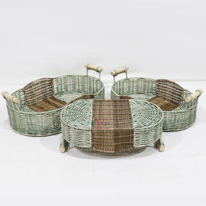 Eco-Friendly Handwoven <b>Water</b> <b>Hyacinth</b> <b>Basket</b> with Leather Handles for Home Decor. - Product Image 5