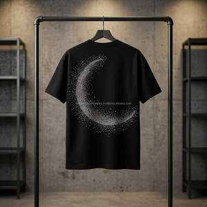 Camiseta de Manga Corta para Hombre, Cuello Redondo, Negra, Corte Regular, Algodón Jersey, Diseño Liso Teñido, Tejido Transpirable, Ecológico, 300g - Product Image 2
