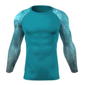 Rashguard pour homme à manches longues de haute qualité en tissu polyester et élasthanne écologique, respirant et à séchage rapide - Product Image 1