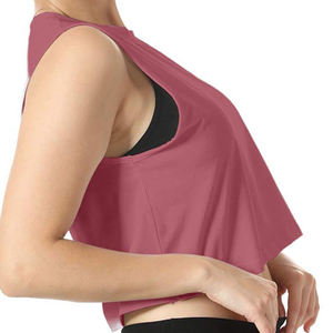 Women's Red Crop <b>Top</b> Black White Stripe Crew Neck Drop Shoulder Short Sleeve Breathable Eco-Friendly Casual Canvas T-Shirt - Product Image 5