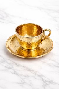 Premium Brass <b>Cup</b> and <b>Saucer</b> Set with Shiny Finish and Timeless Aesthetic for Elegant Serving and Memorable Moments - Product Image 4