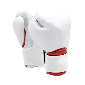 Gants de boxe sur mesure en blanc et rouge, fermeture auto-agrippante, sangle de poignet réglable, pour adultes - Product Image 4