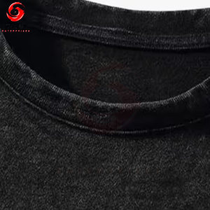 Custom Screen Printed Long Sleeve Breathable Eco-Friendly Casual Full Printed Cotton Vintage Acid Wash Hip Hop T-Shirt - Product Image 4