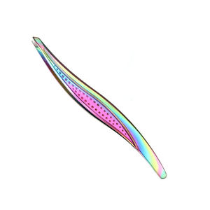 Pince à épiler pour sourcils en acier inoxydable à pointe inclinée, vente en gros - Product Image 1