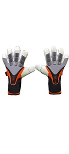 Gants de gardien de but imperméables et respirants pour l'extérieur, avec doigts entiers, contact en latex sur la paume avant, impression par sublimation sur le dos de la main en silicone - Product Image 2