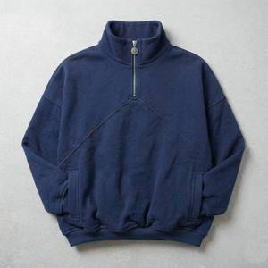 Sweat-shirt à capuche polaire uni personnalisé avec logo, demi-zip, vente en gros, fabricant de streetwear haut de gamme, sweat-shirt quart de zip - Product Image 5