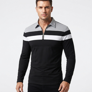 Chemise homme gris clair à manches courtes infroissable avec rayures blanches contrastantes sur la poitrine et les manches, patte de boutonnage à 3 boutons, coupe décontractée, en maille - Product Image 2