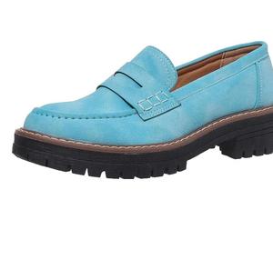 Mocasines de Gamuza Transpirables con Plataforma y Tacón Grueso para Oficina, Negocios, Fitness y Caminar, Modelo Penny, Marca Lama - Product Image 1