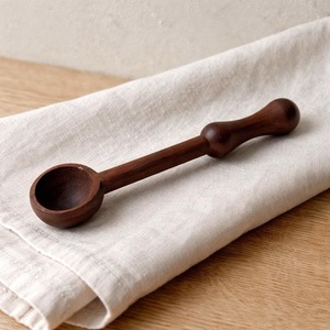 Decorative Beaded Handle Wooden Scoop Handmade Natural Wood Serving Spoon Rustic Kitchen Dining <b>Table</b> Accessory best sell new - Product Image 2