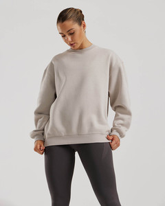 Wholesale Cropped Crew Neck Women's Sweatshirt Drop Shoulder Ribbed Cuffs & Hem Custom Logo Women's <b>Workout</b> <b>Hoodies</b> & Sweatshirt - Product Image 3