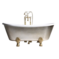 Baignoire autoportante en cuivre à remous et massage, finition argent antique, design élégant pour la décoration de salle de bain, vente en gros - Offre Spéciale