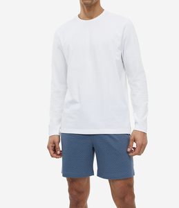 Factory Customization <b>Knitted</b> Solid Color Summer Clothing <b>Sets</b> Casual Round Neck Short Sleeve T shirt Shorts Men's <b>Set</b> - Product Image 6