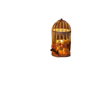 Candelabro de Metal Dorado y Plateado, Decorativo, para Velas de Té, Jaula de Pájaros, Decoración Vintage para el Hogar, Centro de Mesa - Product Image 2