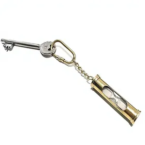 Llavero de Latón Vintage con Diseño de Reloj de Arena, Anillo Metálico Estilo Antiguo, Accesorio Decorativo de Bolsillo - Product Image 6