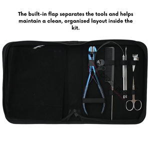 Kit de herramientas para extensiones de cabello plateadas con cinta azul, alicates, removedor de cuentas, crimpadora, herramienta de gancho y bucle, organizador de dedos para separar el cabello - Product Image 5