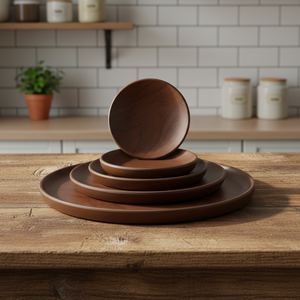 Wholesale New Walnut Design Unbreakable 100% Melamine <strong>Wood</strong> <strong>Plate</strong> - Product Image 4
